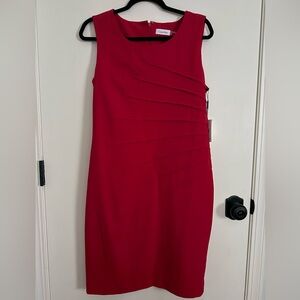 Calvin Klein Red Sheath Dress, Size 10